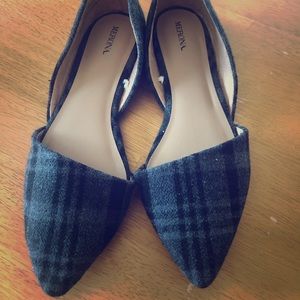 Grey and Black Plaid d’Orsay Flats